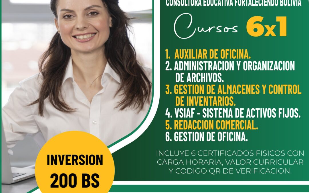CURSOS 6×1 AUXILIAR DE OFICINA
